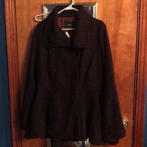 Torrid burgundy fit and flare coat size 3 NWT